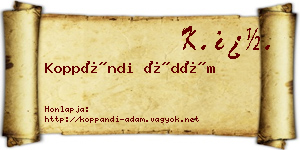 Koppándi Ádám névjegykártya