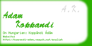 adam koppandi business card